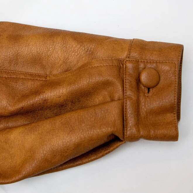 Classic Vintage Brown Outerwear PU Premium Leather Bomber Jacket