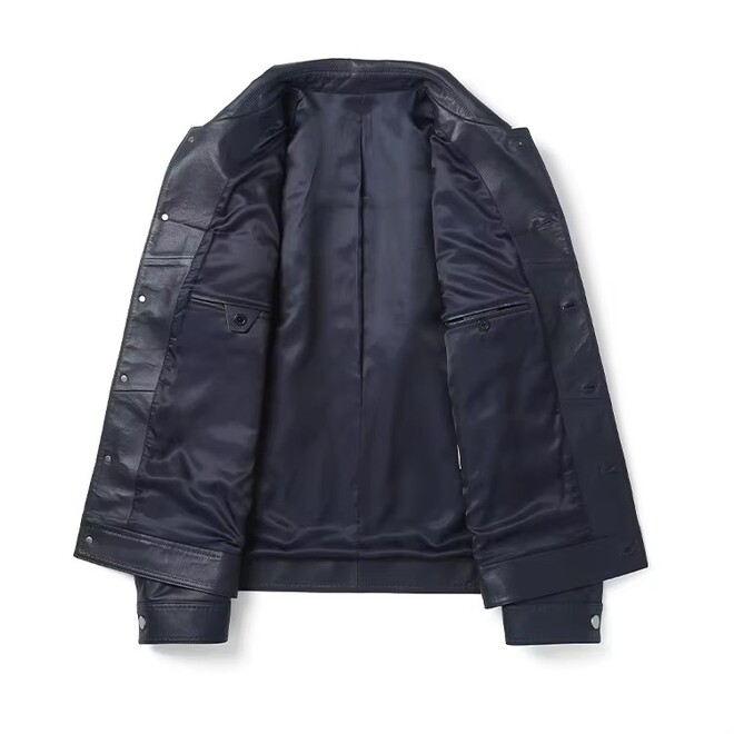 Casual Mens Sheepskin Leather Bomber Jacket