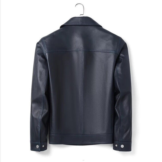 Casual Mens Sheepskin Leather Bomber Jacket