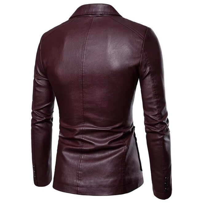 Long Sleeve Mens Leather Jacket