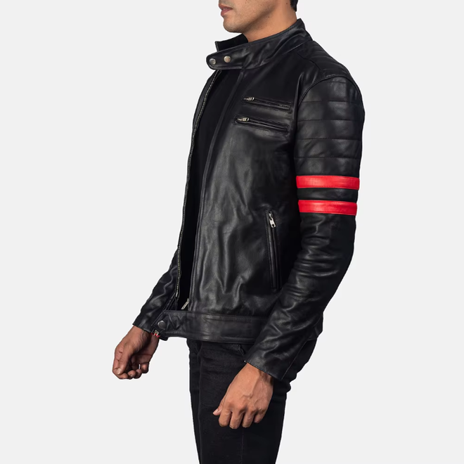 Mens Patchwork Leather Jacket
