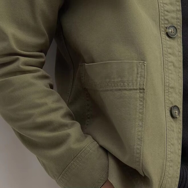 Organic Cotton Chore Jacket With Pockets 