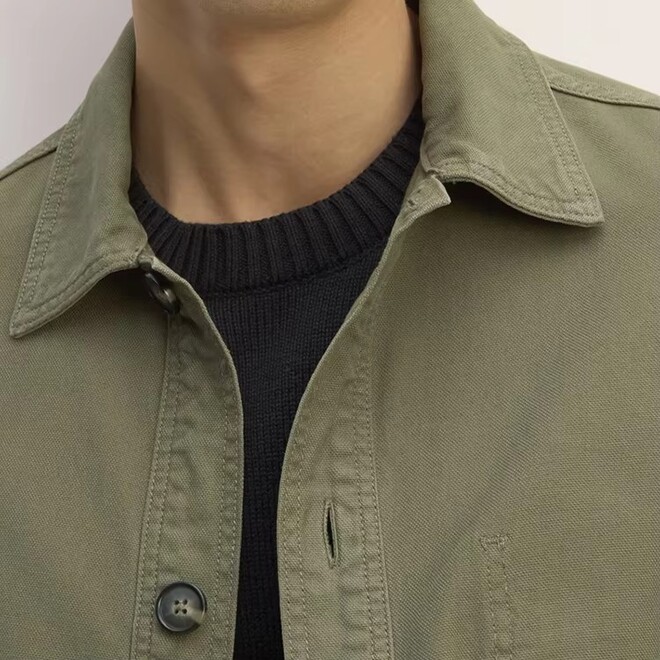 Organic Cotton Chore Jacket With Pockets 