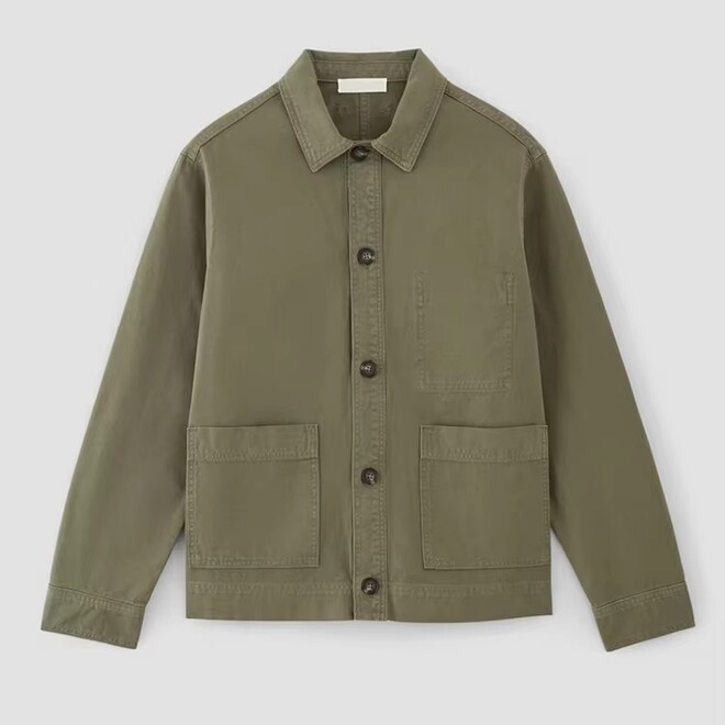 Organic Cotton Chore Jacket With Pockets 