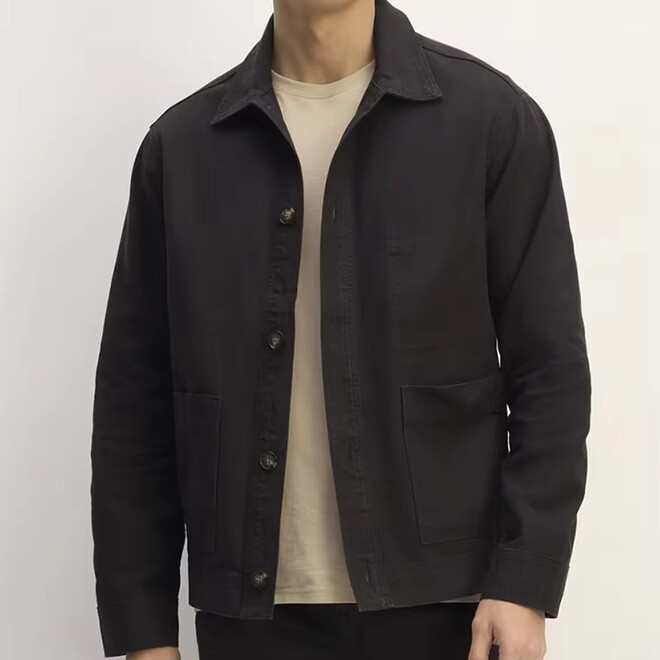 Organic Cotton Chore Jacket With Pockets 
