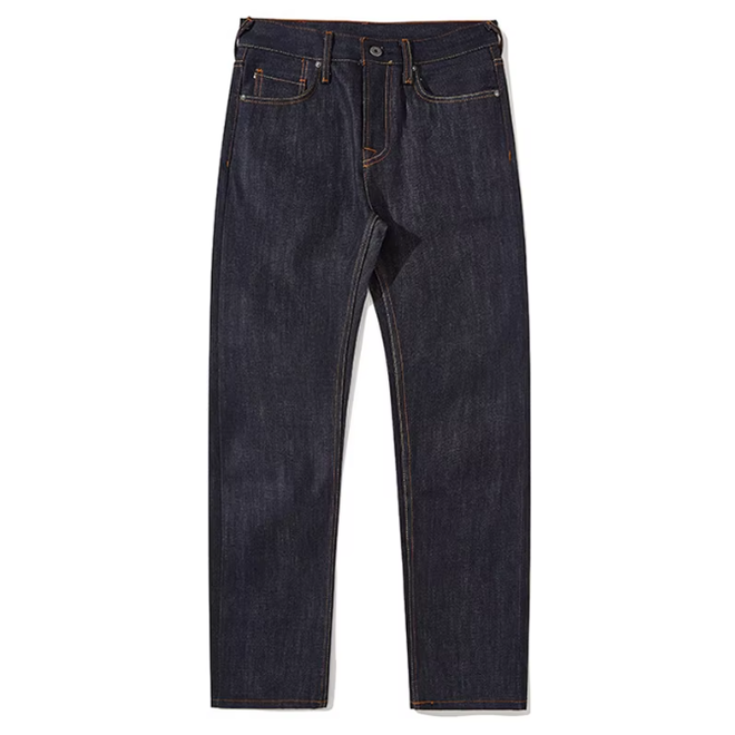 Vintage Heavy Denim Buttons Closure Straight Leg Trouser
