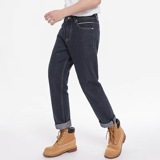 Basic Simple Washed Straight Loose Casual Mens Jeans
