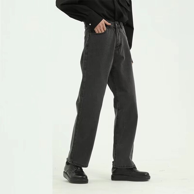 Wholesale 2 Prs of Mens Loose Vintage Style Straight Non Stretch Jeans