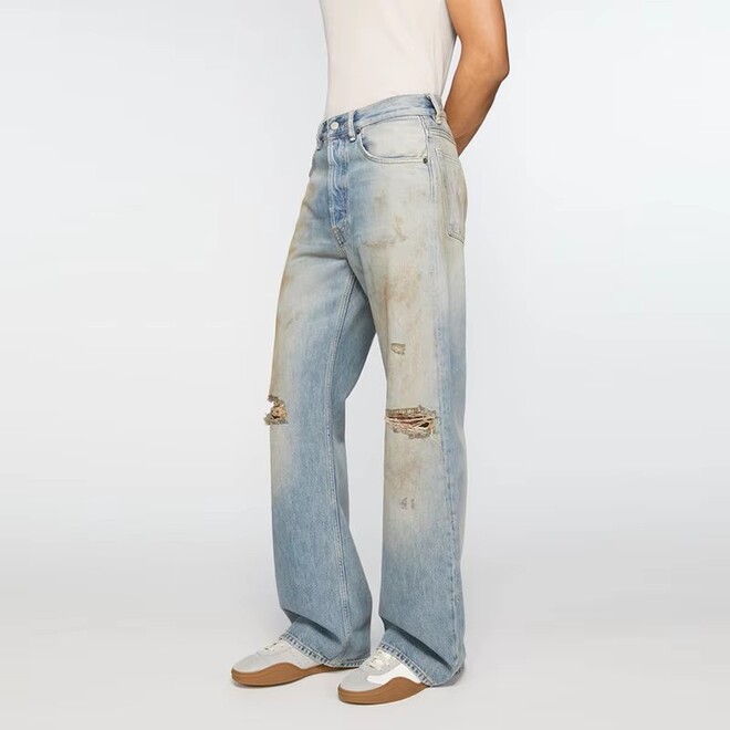 Organic Cotton Combed Ripped Distressed Vintage Jeans
