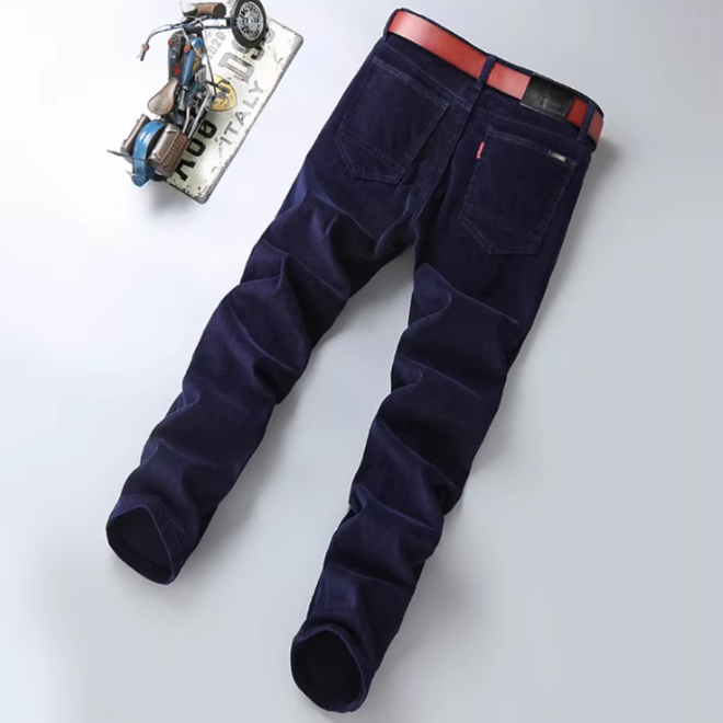 Mens Corduroy Youth Straight Casual Trousers
