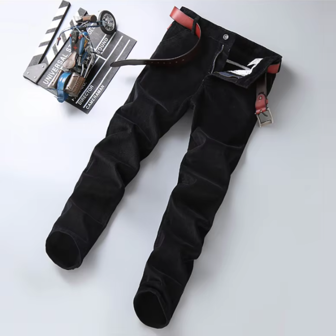 Mens Corduroy Youth Straight Casual Trousers