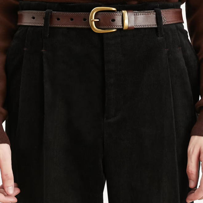 Mens Corduroy Casual Autumn High Waisted Pant