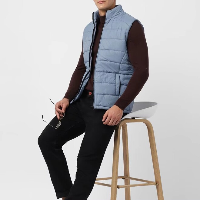 Mens Thickened Bubble Puffer Vest with Pockets
