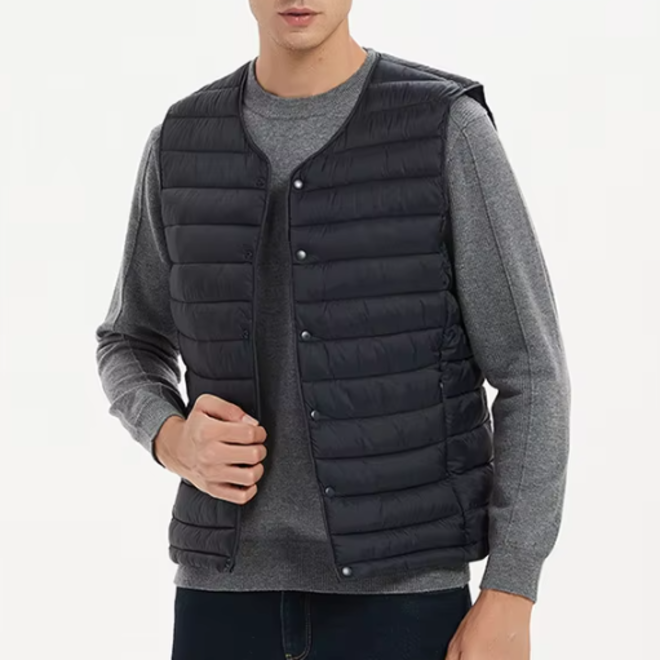 Lightweight Warm Button Mens Puffer Down Vest