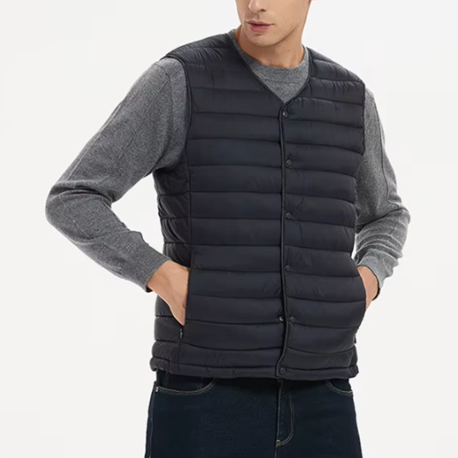 Lightweight Warm Button Mens Puffer Down Vest
