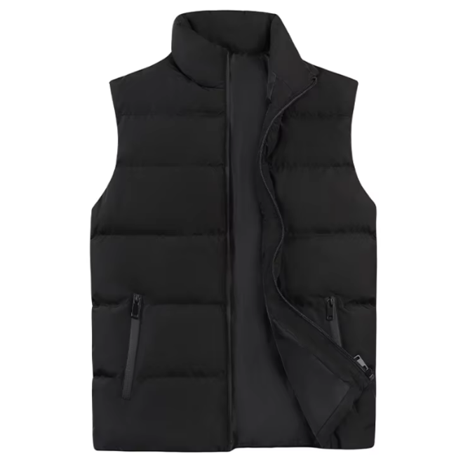 Mens Casual Autumn Down Vest with Zippers
