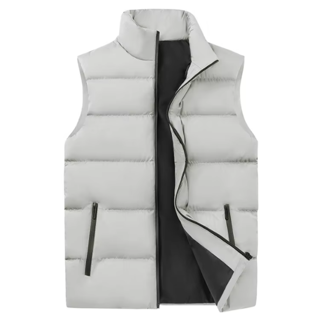 Mens Casual Autumn Down Vest with Zippers