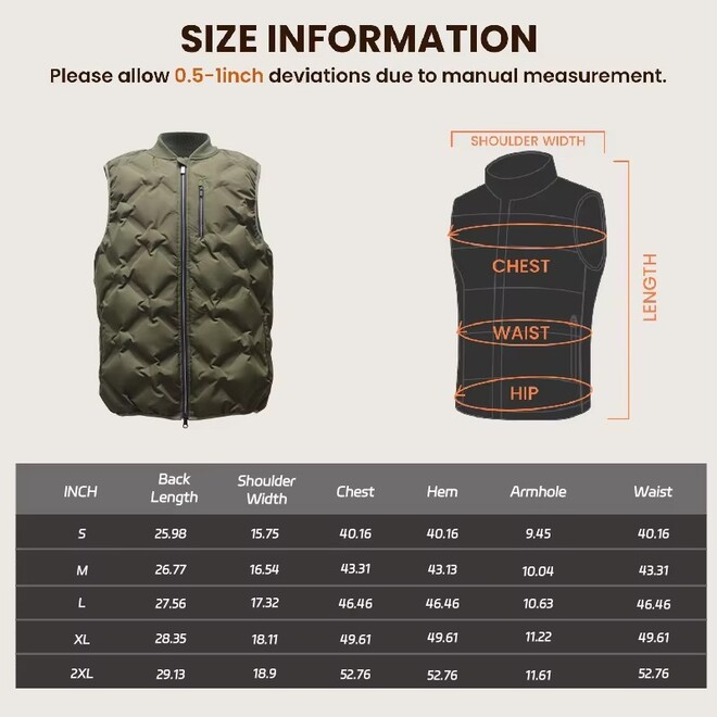 Intelligent Charging Controller USB Thermal Electric Vest