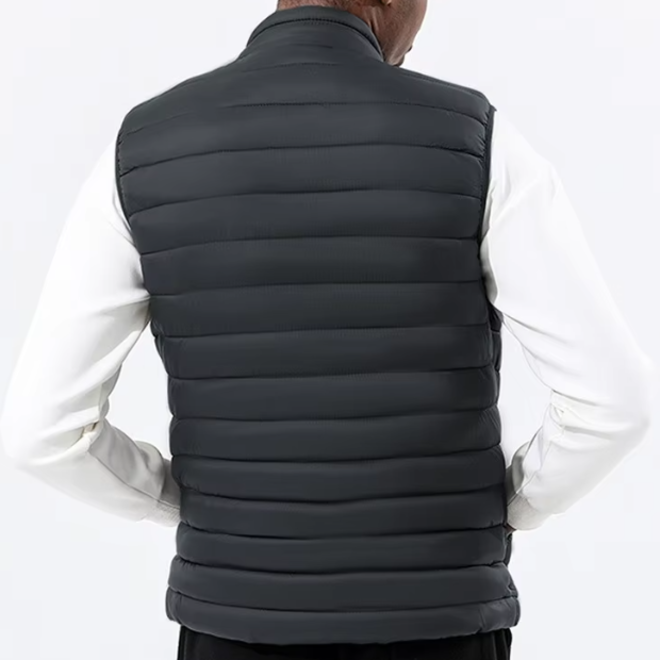Stand Collar Thermal Lined Sleeveless Puffer Down Vest