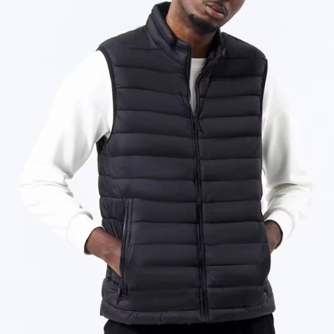 Stand Collar Thermal Lined Sleeveless Puffer Down Vest